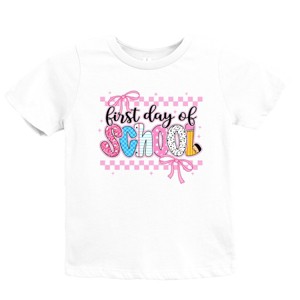 The Juniper Shop First Day Of School Checker Border Youth Short Sleeve Tee - 1 of 4