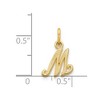 Black Bow Jewelry The Sadie 14k Yellow Gold Mini Satin Script Initial Charm, Letter M - 4 of 4