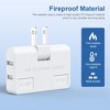 Itopfox 3 Way Flat Wall Outlet Extender with Swivel Plug - 2-Prong Mini Indoor Wall Tap, Outlet Splitter for Home & Travel, Type A, White (3 Pack) - 2 of 4