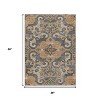 HomeRoots 3' X 5' Terra Cotta And Charcoal Damask Washable Indoor Outdoor Area Rug - 3 of 4