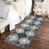 Washable Modern Geometric Grid Rug Non Slip Low Pile Rug Soft Contemporary Throw Floor Cover Foldable Indoor Carpet for Living Room Bedroom - 4 of 4