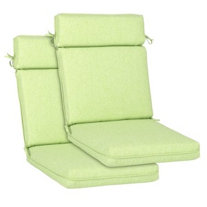 Aoodor Outdoor High Back Dining Chair Cushion Set, Water Proof & Stain Resistant, Polyester Fabric Cover with Ties and Zipper, Set of 2 - 1 of 4