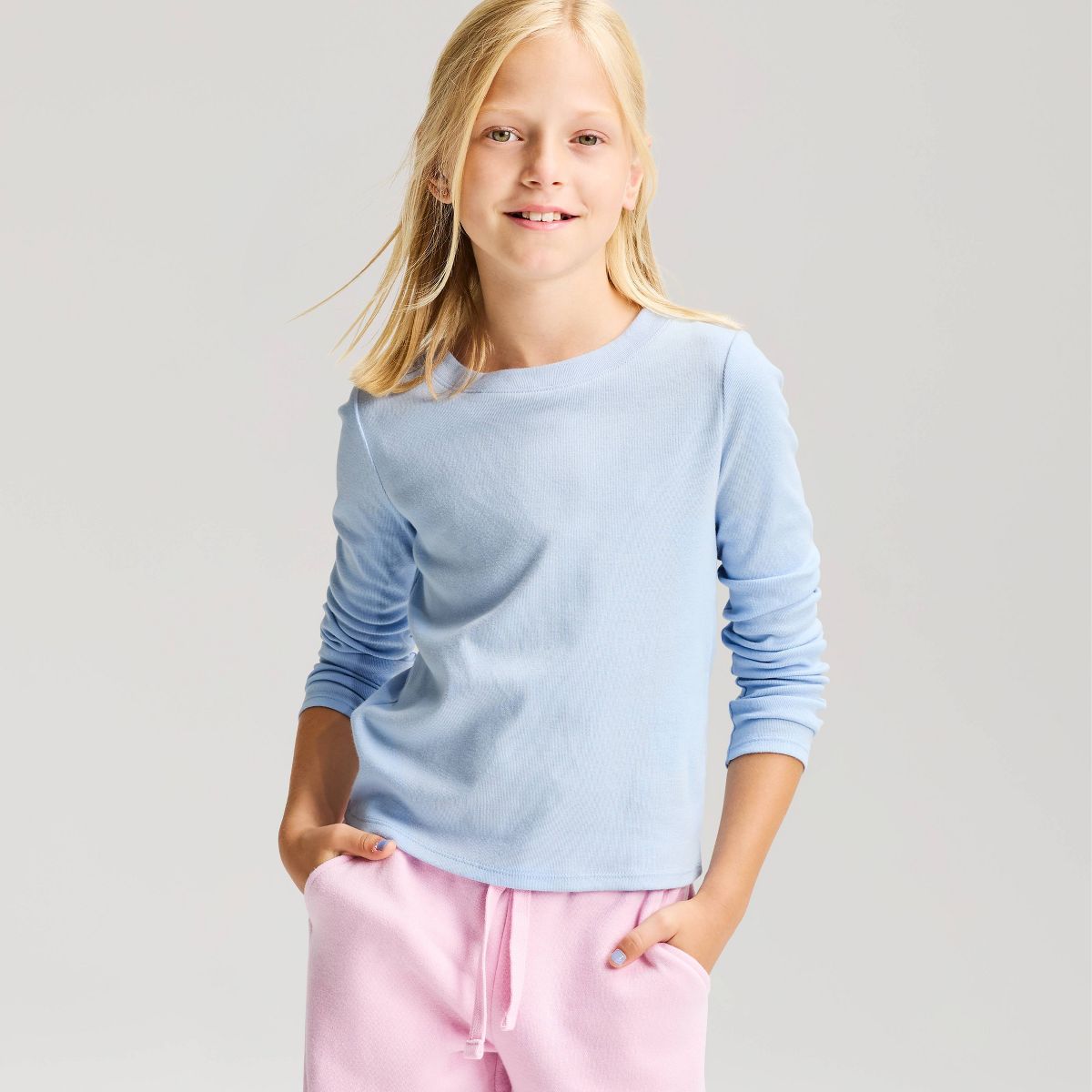 Girls' Long Sleeve Fitted T-Shirt - Cat & Jack™ - thumbnail 4
