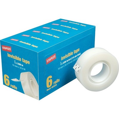 Staples Invisible Tape 3/4" x 1296" 6-Pack (52380-P6) 483535