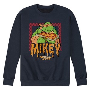 Men's - Teenage Mutant Ninja Turtles - Mikey Pizza Graphic Fleece Sweatshirt - 1 of 4