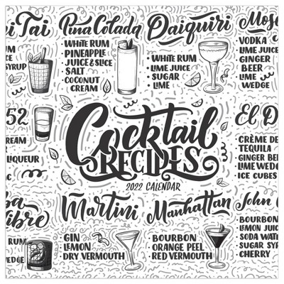 2022 Wall Calendar Cocktail Menu: Simple Recipes to Make & Enjoy at Home - The Time Factory