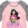 Girls' - Barbie - Holidays & Christmas Shirt Tail Raglan Graphic T-shirt - 2 of 4
