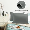 PiccoCasa Breathable Soft Comfortable Sold Cotton Zippered Pillowcases 2 Pcs - 3 of 4