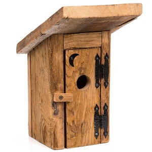 Brookside Woodworks Amish Made Mushroom Wood Outhouse Birdhouse - 1 of 2