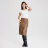 Women's Faux Leather Midi A-Line Skirt - Universal Thread™ - 4 of 4