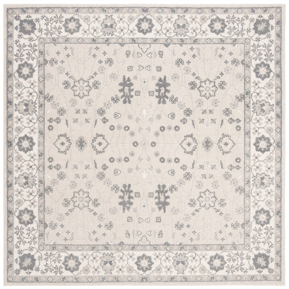 6'x6' Tufted Floral Square Area Rug Ivory - Safavieh