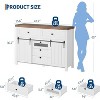 Acekool Farmhouse Buffet Cabinet with 5 Drawers and Sliding Barn Doors, Adjustable Shelves, Wood Sideboard for Living Room and Dining Room - 2 of 4