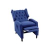 Recliner Chair With Seat Cushion, Buckle Backrest PU Reclining Sofa Chair, Modern Armchair Reading Chair - 3 of 4