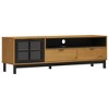 vidaXL TV Stand with Glass Door FLAM 62.2 in.x15.7 in.x19.7 in. Solid Wood Pine - 2 of 4