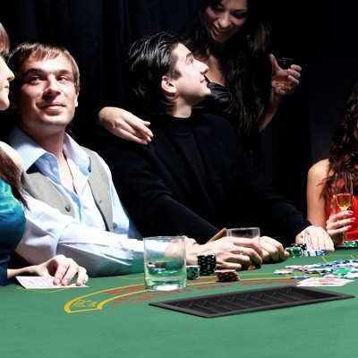 Soozier 72" Green Felt Foldable Blackjack Poker Table for 7 Players