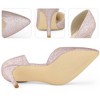 Perphy Women's Wedding Glitter Pointed Toe Slip-on Stiletto Heels Pumps - 3 of 3