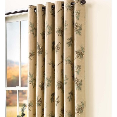 Plow & Hearth Thermalogic Insulated Peaceful Pine Grommet-Top Curtain Pairs, 84"L