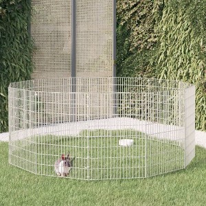 vidaXL 12-Panel Rabbit Cage 54x80 cm Galvanised Iron - 1 of 4
