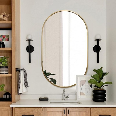Whisen 20x28 Inch Oval Wall Mirror, Shatterproof, Non-Deformable & Stylish