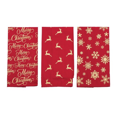 5pk Kitchen Towel & Dishcloth Set Red - Design Imports : Target