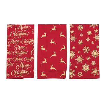 C&F Home Glistening Gold Printed Kitchen Towel Set of 3