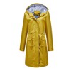 Women's Long Casual Trench Coat, Water-Resistant Hooded Solid Color Top with Striped Lining, Straight-Cut Outerwear - 4 of 4