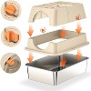 Stainless Steel Cat Litter Box with Lid 15.35'', Large Enclosed Metal Kitty Box with Removable Top & Scoop, Dog Proof, Odor Free - 4 of 4