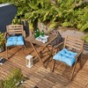 ARTPLANT Outdoor Dinning Seat Pads Cushions with Tie 19"x19"x4",Square Wicker Outdoor Tufted Chair Cushion,Set of 2 - 2 of 4