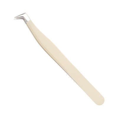 Unique Bargains Women's Seven-character Eyelash Extension Tweezers Beige 1 Pc