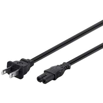 Monoprice Power Cord - 6 Feet - Black | Non-Polarized NEMA 1-15P to Non-Polarized IEC 60320 C7, 18AWG, 10A/1250W, 125V