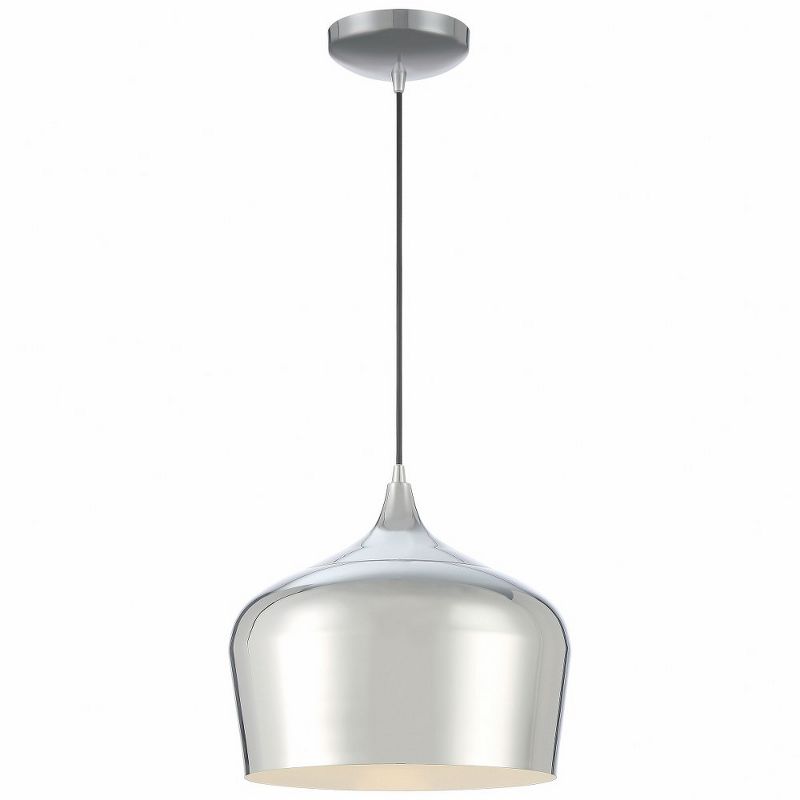14" Chrome Glass Pendant Light with LED and Incandescent Options
