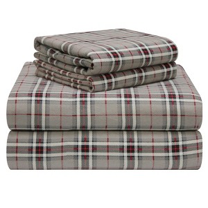 Pointehaven 180 GSM Luxury Cotton Printed Flannel Deep Pocket Sheet Set - 1 of 4