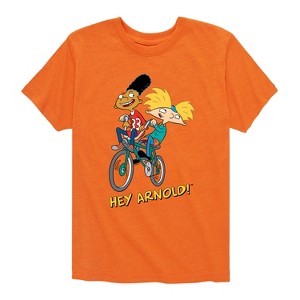 Boys' - Hey Arnold! - Arnold and Gerald on Bike Short Sleeve Graphic T-Shirt - 1 of 4