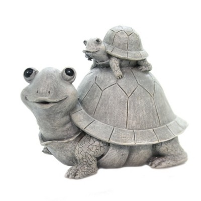 Home & Garden 7.0" Turtle & Baby Statue Summer Yard Decor Roman, Inc  -  Outdoor Sculptures And Statues