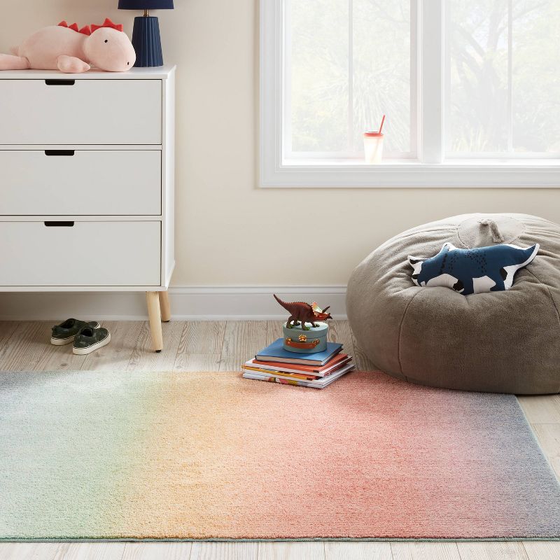 4&#39;x5&#39;6&#34; Ombre Neon Rainbow Tufted Kids&#39; Rug - Pillowfort&#8482;, 3 of 8