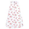 Hudson Baby Infant Girls Interlock Cotton Sleeveless Sleeping Bag, Soft Pink Roses - 3 of 4