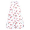 Hudson Baby Infant Girl Interlock Cotton Sleeveless Sleeping Bag, Soft Pink Roses - image 3 of 4