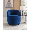 360° Swivel Accent Armchair, Barrel Chair With Black Powder Coating Metal Base-ModernLuxe - 2 of 4
