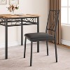 3-Piece Square Dining Set for 2 - Table & Upholstered Chairs for Small Spaces - 3 of 4