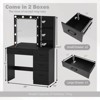 Costway Makeup Vanity Desk with Mirror and Lights Charging Station 3-Color LED Lights White/Black - 3 of 4