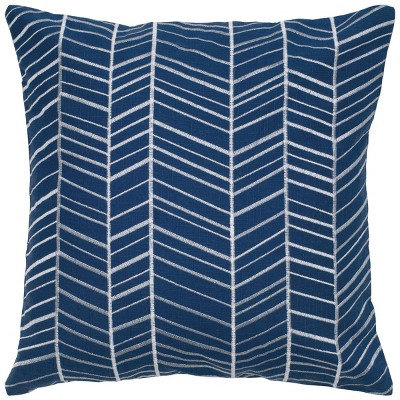 18"x18" Poly Filled Geometric Square Throw Pillow Blue - Rizzy Home