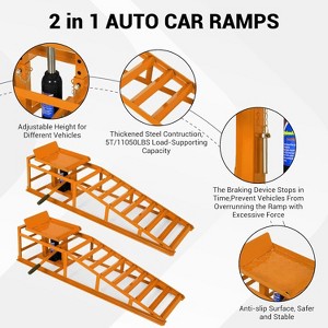 Acekool 2-Piece Hydraulic Lifts | 11,000LB Capacity | 9.8"-15" Height Adjustment | Auto/Truck Service System for Oil Changes & Frame Work - 1 of 4