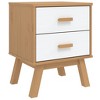 vidaXL Bedside Cabinet OLDEN White and Brown Solid Wood Pine - 2 of 4