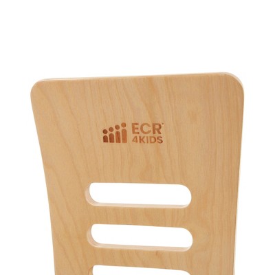 Natural Birch Plywood Stackable Kids Chair, 12in Seat Height, 2-Pack
