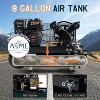 AMERLIFE 6.5HP Gas Air Compressor, 8/20 Gallon Portable Horizontal Tank with Wheels, 115PSI 196cc Engine for Workshop & Construction - 2 of 4