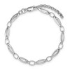 Black Bow Jewelry Diamond Accent Marquise Link Adj. Bracelet in Rhodium Plated Silver - 3 of 4