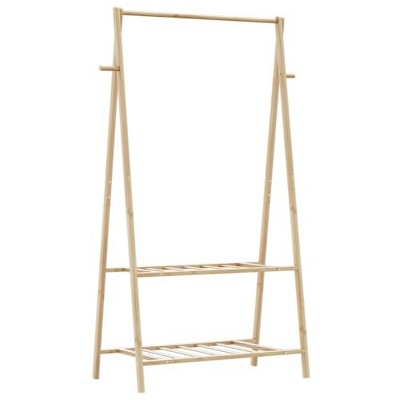 vidaXL Bamboo Coat Rack with Shelves 96 x 45.5 x 150.5 cm