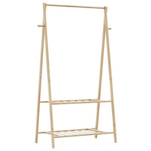vidaXL Bamboo Coat Rack with Shelves 96 x 45.5 x 150.5 cm - 1 of 4