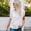 Amaryllis Women's Ruched Gathered Shoulder Top Soft Comfortable Fabric Trendy Relaxed Stylish Casual Versatile Fit - 4 of 4