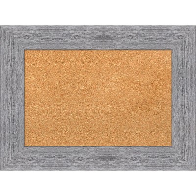 Rustic Gray Framed Natural Cork Bulletin Board